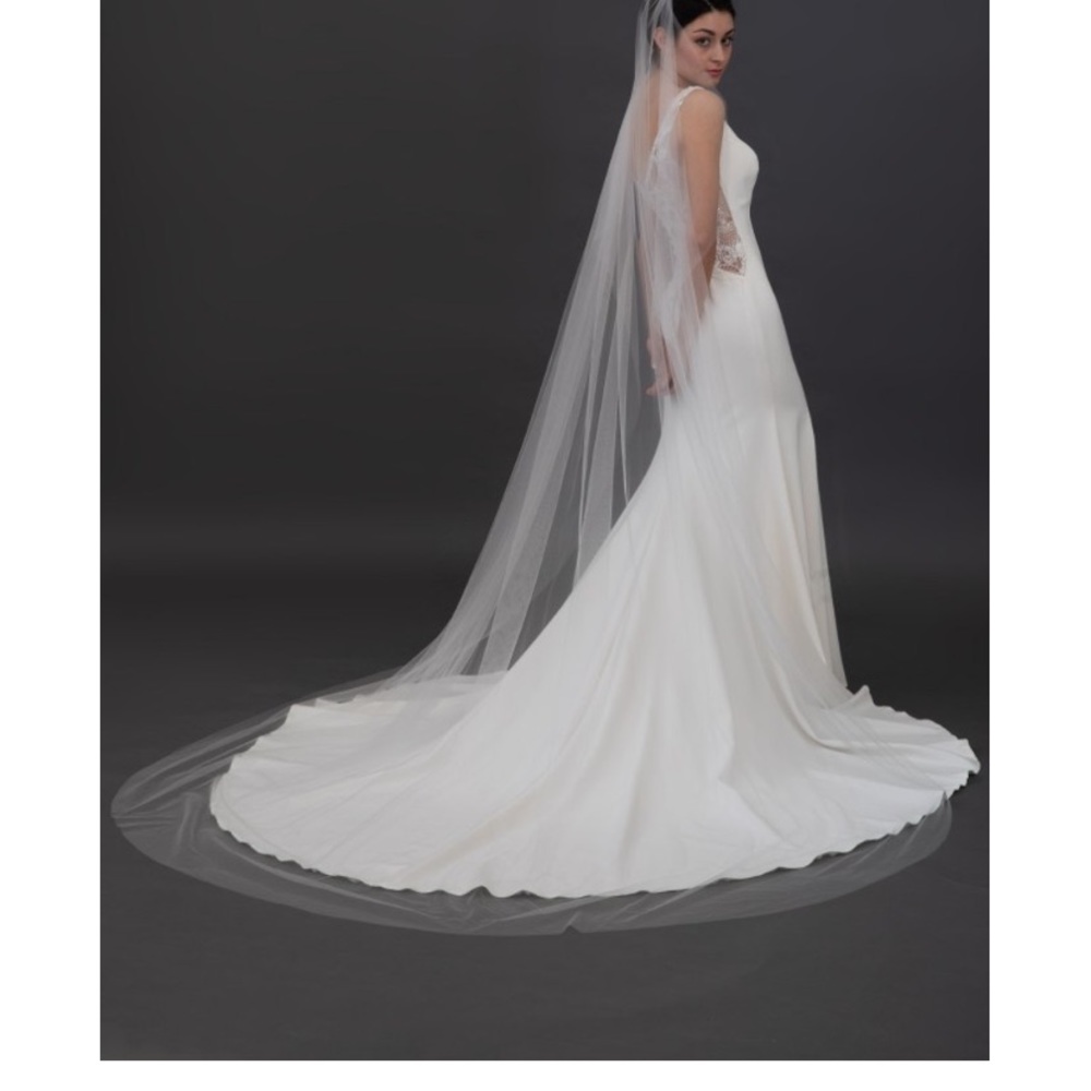 Giselle ivory cathedral length veil with blusher